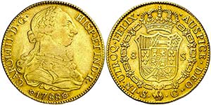 1788. Carlos III. Sevilla. C. 8 escudos. ... 