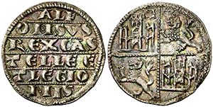 Alfonso X (1252-1284). Murcia. Dinero de ... 