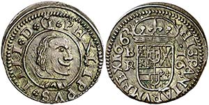 1663. Felipe IV. Burgos. R. 16 maravedís. ... 