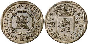 1739. Felipe V. Madrid. 4 maravedís. (AC. ... 