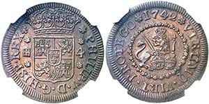 1742. Felipe V. Segovia. 4 maravedís. (AC. ... 