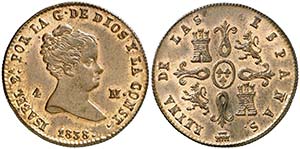 1838. Isabel II. Segovia. 4 maravedís. (AC. ... 