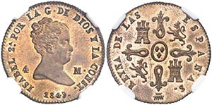 1849. Isabel II. Segovia. 4 maravedís. (AC. ... 