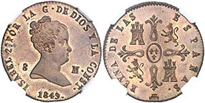 1849. Isabel II. Segovia. 8 maravedís. (AC. ... 