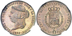 1859. Isabel II. (Madrid). 25 céntimos de ... 