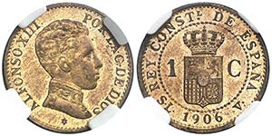 1906*6. Alfonso XIII. SLV. 1 céntimo. (AC. ... 