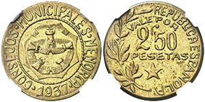 1937. Menorca (Baleares). 2,50 pesetas. (AC. ... 