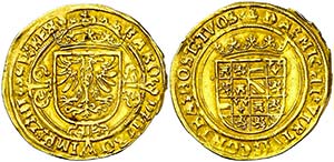 s/d. Carlos I. Amberes. 1/2 real de oro. ... 