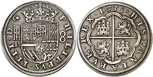 1635. Felipe IV. Segovia. R. 8 reales. (AC. ... 