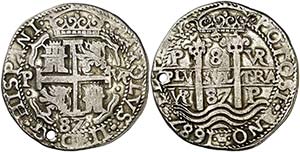 1687. Carlos II. Potosí. . 8 reales. (AC. ... 