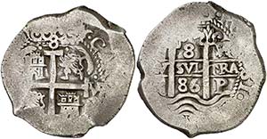 1686. Carlos II. Potosí. . 8 reales. (AC. ... 