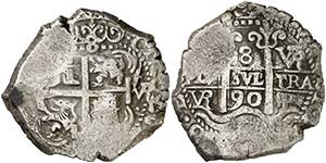 1690. Carlos II. Potosí. . 8 reales. (AC. ... 