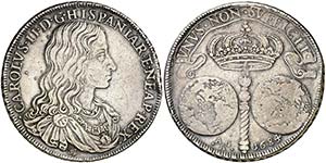 1684. Carlos II. Nápoles. AG/A. 1 ducatón. ... 