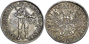 1666. Carlos II. Besançon. 1 taler/daeldre. ... 