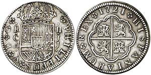 1721. Felipe V. Cuenca. JJ. 2 reales. (AC. ... 