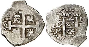 1724. Felipe V. Lima. M. 2 reales. (AC. ... 