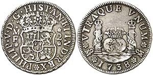 1738. Felipe V. México. MF. 2 reales. (AC. ... 