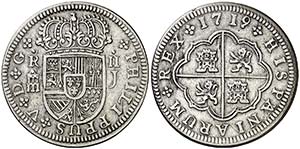 1719. Felipe V. Segovia. J. 2 reales. (AC. ... 