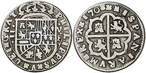 1708. Felipe V. Valencia. F. 2 reales. (AC. ... 