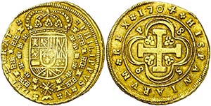 1704. Felipe V. Sevilla. P. 8 escudos. (AC. ... 