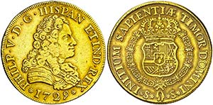 1729. Felipe V. Sevilla. 8 escudos. (AC. ... 