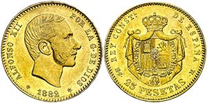 1882/1*1882. Alfonso XII. MSM. 25 pesetas. ... 