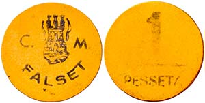Falset. 1 peseta. (T. 1122b). 0,66 g. Moneda ... 
