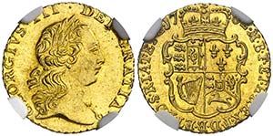 1762. Gran Bretaña. Jorge III. 1/4 guinea. ... 