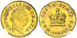 1798. Gran Bretaña. Jorge III. 1/3 guinea. ... 