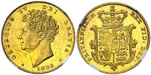 1826. Gran Bretaña. Jorge IV. 1/2 libra. ... 