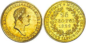 1829. Polonia. Nicolás I. FH. 25 zlotych. ... 