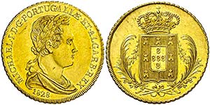 1828. Portugal. Miguel I. 2 escudos (1/2 ... 