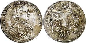 1714/3. Rusia. Pedro I. 1 rublo. (Kr. 149). ... 