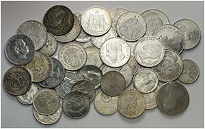 Lote de 40 monedas en plata de diversos ... 