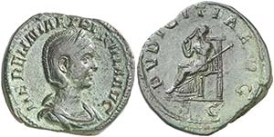 (250 d.C.). Herennia Etruscilla. Sestercio. ... 