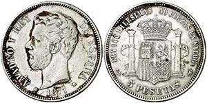 1871*1818. Amadeo I. SDM. 5 pesetas. (AC. ... 
