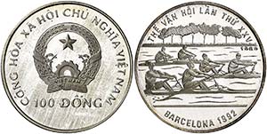 1989. Vietnam. 100 döng. (Kr. 31). 16,09 g. ... 