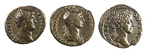 Lote de 3 denarios (Trajano, Adriano y ... 