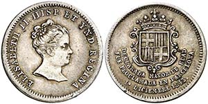 1843. Isabel II. Barcelona. Mayoría de ... 