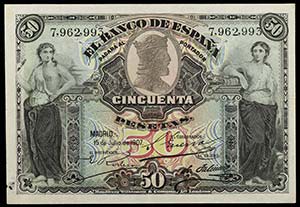 1907. 50 pesetas. (Ed. BD6) (Ed. 338). 15 de ... 