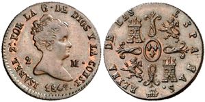 1847. Isabel II. Segovia. 2 maravedís. (AC. ... 