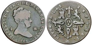 1842. Isabel II. Segovia. 4 maravedís. (AC. ... 