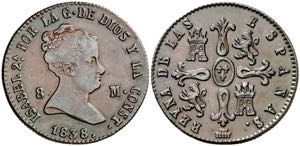 1838. Isabel II. Segovia. 8 maravedís. (AC. ... 