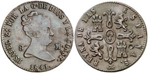 1841. Isabel II. Segovia. 8 maravedís. (AC. ... 