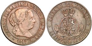 1867. Isabel II. Jubia. OM. 2 1/2 céntimos ... 