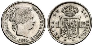 1860. Isabel II. Madrid. 1 real. (AC. 309). ... 