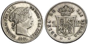 1861. Isabel II. Madrid. 1 real. (AC. 310). ... 