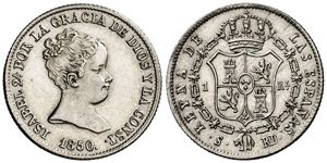 1850. Isabel II. Sevilla. RD. 1 real. (AC. ... 