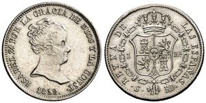 1852. Isabel II. Sevilla. RD. 1 real. (AC. ... 