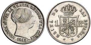 1852. Isabel II. Sevilla. 1 real. (AC. 321). ... 